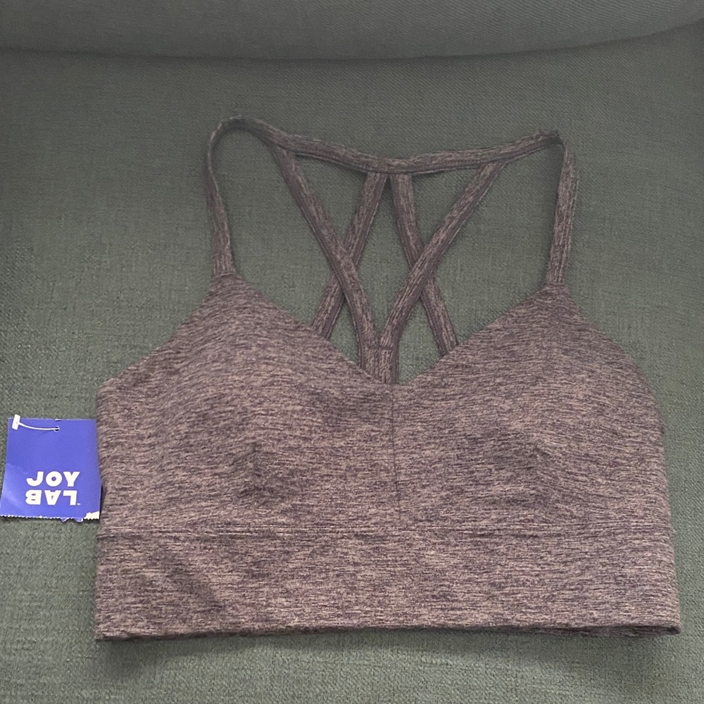 JoyLab Women's Strappy Heathered Sports Bra - Gray